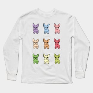 Cute French Bulldog Sticker pack Long Sleeve T-Shirt